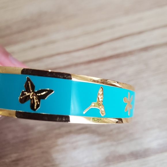 NWT Johnny Was Teal Garden Bangle Bracelet - Picture 2 of 13